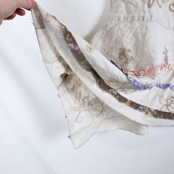 J Jill Linen Skirt Womens 16 Embroidered Romantic Boho Cottagecore Shabby Chic - Picture 3 of 12